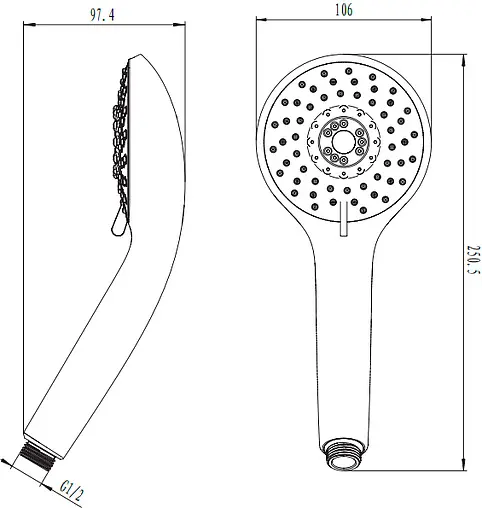 Лейка ручного душа Damixa Space хром 760200200