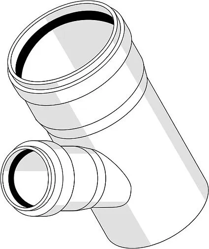 Тройник внутренний бесшумный D=50x50мм Угол 87° Rehau Raupiano Plus 11212541001