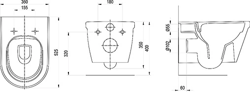 Унитаз подвесной безободковый Ravak Chrome RimOFF белый X01651 Унитаз подвесной безободковый Ravak Chrome RimOFF белый X01651