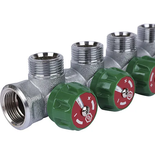 Коллектор регулирующий проходной 4 отвода ¾&quot;в/н x ¾&quot;ек Stout SMB-6850-343404