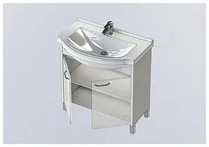 Тумба под умывальник напольная Aquanet Донна 80 дуб белый 00169042, 4