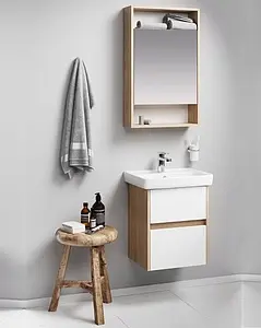 Тумба-умывальник подвесная Aqwella City 43 белый/дуб балтийский CI0105DB+195032 Тумба-умывальник подвесная Aqwella City 43 белый/дуб балтийский CI0105DB+195032, 3