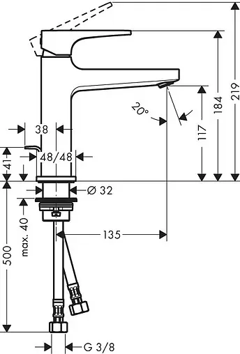 Смеситель для раковины Hansgrohe Metropol 110 хром 74506000
