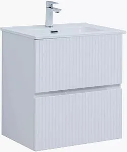 Тумба-умывальник подвесная Aquanet Джейн (Flat) 60 белый матовый 00335422+, 1