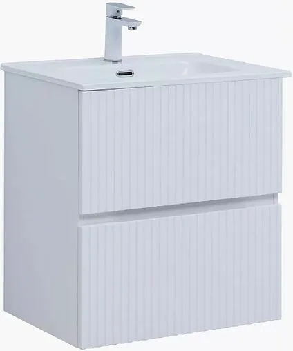 Тумба-умывальник подвесная Aquanet Джейн (Flat) 60 белый матовый 00335422+