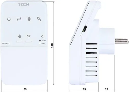 Беспроводной электрический исполнительный модуль 230В 10А TECH ST-MW-1-230V белый WG.05.0128
