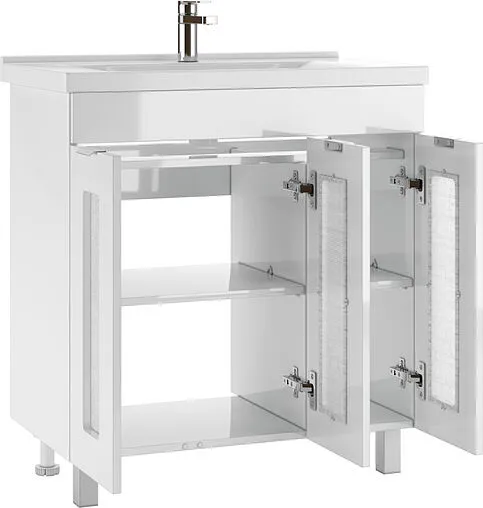 Тумба-умывальник напольная Айсберг Кристалл 80 белый DA1803T+1WH302251