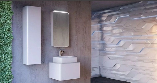 Шкаф-зеркало Raval Pure 46 белый Pur.03.46/W