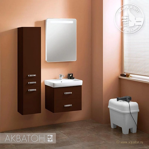 Тумба-умывальник подвесная Aquaton Америна 60 тёмно-коричневый 1A1354K1AM430