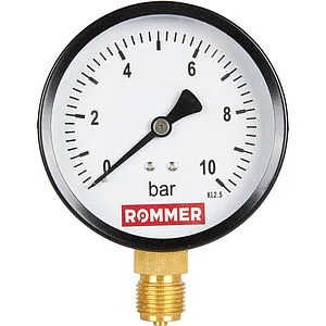 Манометр радиальный Rommer 100 мм 10 бар ½&quot; RIM-0010-101015, 1