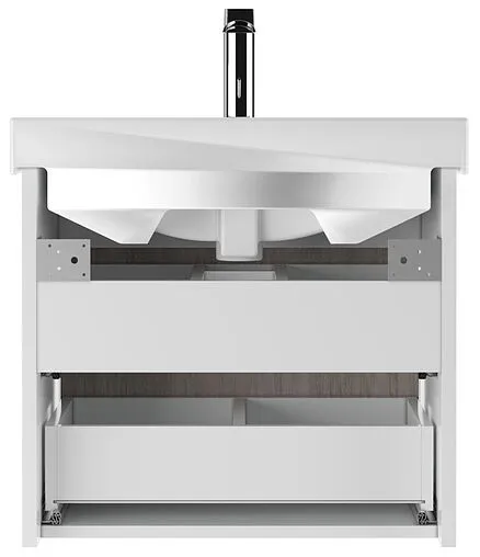 Тумба-умывальник подвесной Домино Uno 60 дуб серый/белый DU1505T+WB.FN/Fest/60-C/WHT.G/S1