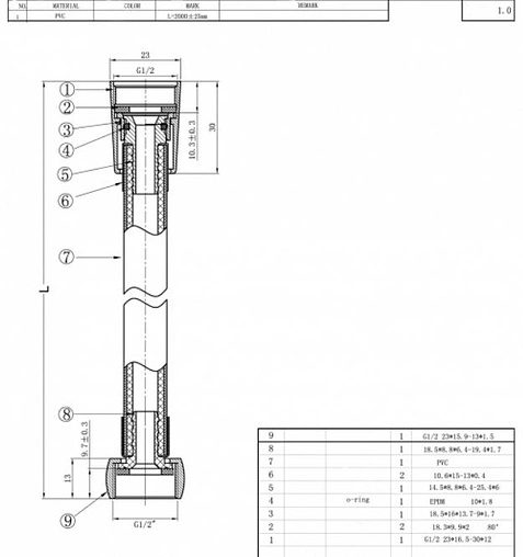 Шланг для душа Bravat 200см хром P7231N-1-RUS