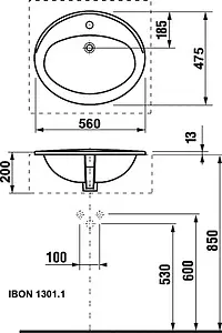 Раковина Roca Adora 56 белый 327203000 Раковина Roca Adora 56 белый 327203000, 2