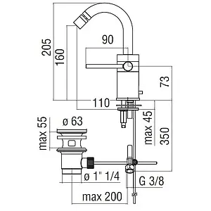 Смеситель для биде Nobili Plus хром PL00139/1CR Смеситель для биде Nobili Plus хром PL00139/1CR, 2