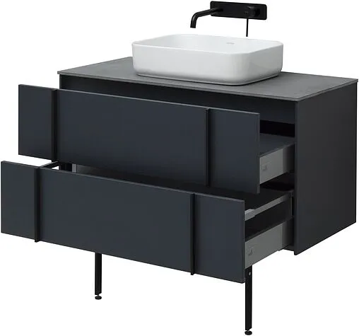 Тумба-умывальник подвесная Allen Brau Reality 100 антрацит 1.32007.AM+