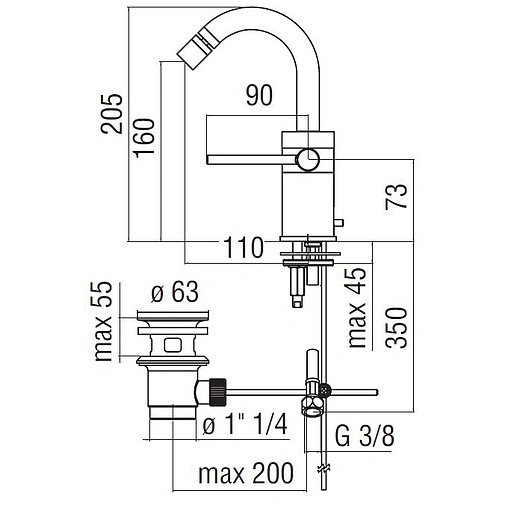 Смеситель для биде Nobili Plus хром PL00139/1CR