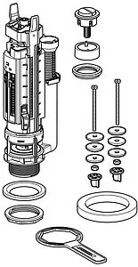 Механизм сливной для бачка двухрежимный Geberit Impuls 290 282.300.21.2, 3