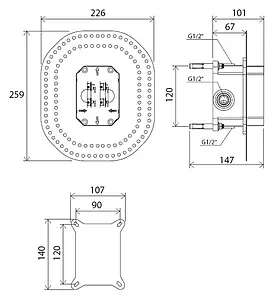 Скрытая часть Ravak R-box RB 070.50 X070052 Скрытая часть Ravak R-box RB 070.50 X070052, 3