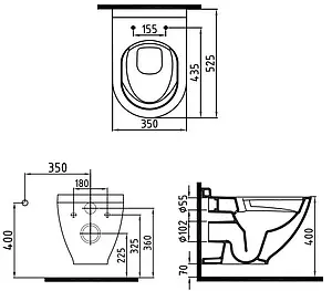 Унитаз подвесной безободковый Bien Harmony белый HRKA052N1VP0W3000 Унитаз подвесной безободковый Bien Harmony белый HRKA052N1VP0W3000, 2