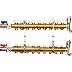 Группа коллекторная без расходомеров 9 отводов 1&quot;в/в x ¾&quot;ек Stout SMB 0468 000009, 1