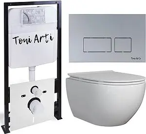 Комплект 6 в 1 Toni Arti Baglio TA-01+TA-BO4936+TA-0040 с кнопкой Noche хром матовый, 1