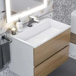 Тумба-умывальник подвесная Uperwood Barsa 70 дуб сонома/белый 293020546 Тумба-умывальник подвесная Uperwood Barsa 70 дуб сонома/белый 293020546, 5