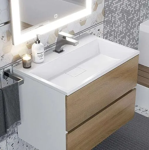 Тумба-умывальник подвесная Uperwood Barsa 70 дуб сонома/белый 293020546 Тумба-умывальник подвесная Uperwood Barsa 70 дуб сонома/белый 293020546