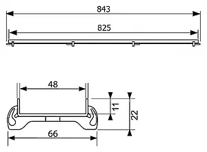 Решетка для лотка под плитку угловая 825мм TECEdrainline Plate 610970, 5