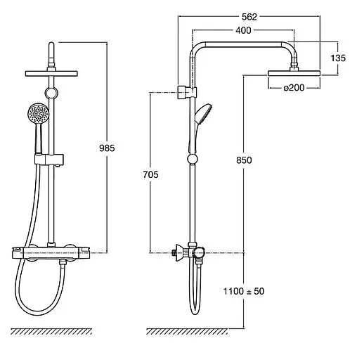 Душевая система с термостатом для душа Roca Victoria хром 5A9718C00