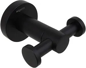 Крючок двойной Aquatek Вега чёрный матовый AQ4002MB Крючок двойной Aquatek Вега чёрный матовый AQ4002MB, 1