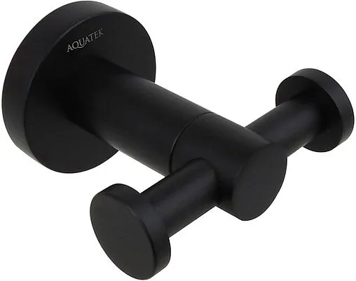 Крючок двойной Aquatek Вега чёрный матовый AQ4002MB