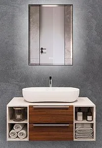 Зеркало с подсветкой Terminus Соренто 70x60 с подогревом чёрный 4673735600058 Зеркало с подсветкой Terminus Соренто 70x60 с подогревом чёрный 4673735600058, 1