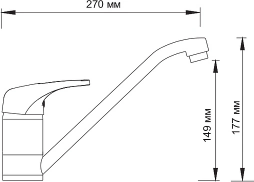 Смеситель для кухни Wasserkraft Oder хром 6307
