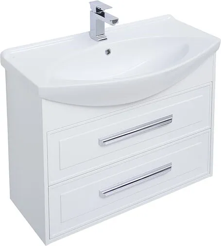 Тумба-умывальник Aquanet Остин 85 белый 00252672+00185346