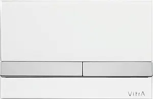 Клавиша смыва для унитаза VitrA Select 740-1100 кнопки/хром глянцевый, панель/стекло белый Клавиша смыва для унитаза VitrA Select 740-1100 кнопки/хром глянцевый, панель/стекло белый, 1