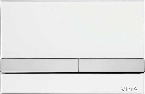 Клавиша смыва для унитаза VitrA Select 740-1100 кнопки/хром глянцевый, панель/стекло белый