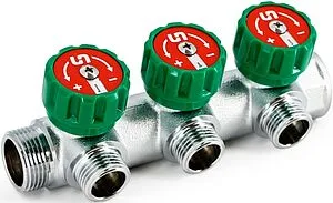 Коллектор регулирующий проходной 3 отвода ¾&quot;в/н x ½&quot;н Uni-fitt 414C3230, 1