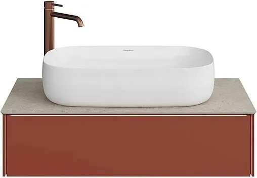 Тумба-умывальник подвесная Kerama Marazzi Magica 90 венецианский красный матовый MA.90.1\VR.M+MA.wb.42+