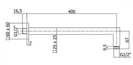 Лейка верхнего душа с настенным креплением Paffoni Syncro чёрный матовый ZSOF075NO+ZSOF063NO