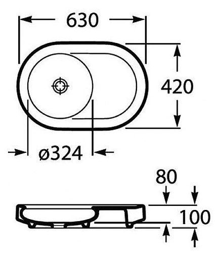 Раковина Roca Orbita 63 белый 327223000