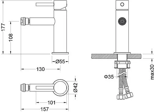 Смеситель для биде Aquatek Европа хром AQ1318CR