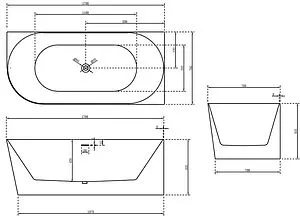 Ванна акриловая Abber 170x78 R AB9258-1.7 R, 2