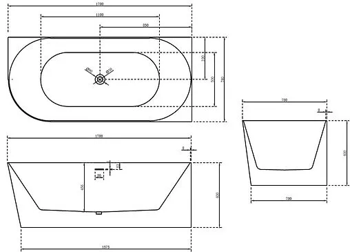 Ванна акриловая Abber 170x78 R AB9258-1.7 R