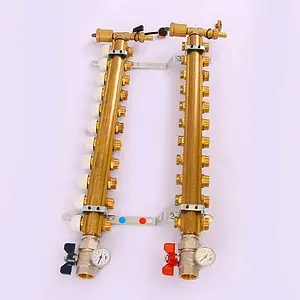 Группа коллекторная без расходомеров 11 отводов 1&quot;в/в x ¾&quot;ек Tiemme 3870067, 3