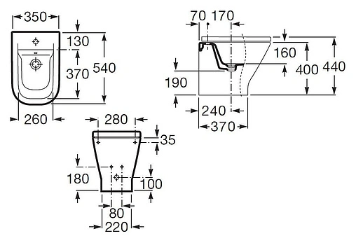 Биде напольное Roca Gap белый 357477000