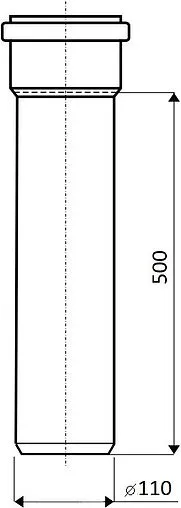Труба канализационная внутренняя D=110мм L=500мм Ostendorf HTEM 115020