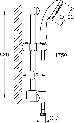 Душевая стойка Grohe Tempesta New хром 27926001