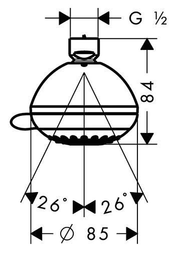 Лейка верхнего душа Hansgrohe Crometta 85 Vario 2jet хром 28424000