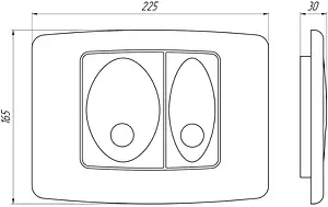 Клавиша смыва для унитаза Ани Пласт WP1100 белый глянцевый Клавиша смыва для унитаза Ани Пласт WP1100 белый глянцевый, 2
