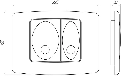 Клавиша смыва для унитаза Ани Пласт WP1100 белый глянцевый